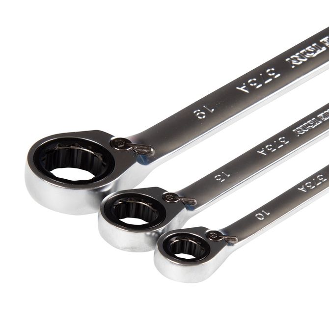 KING TONY (9-102A15MR) Набор комбинированных ключей с трещоткой, ложемент, 15 предметов