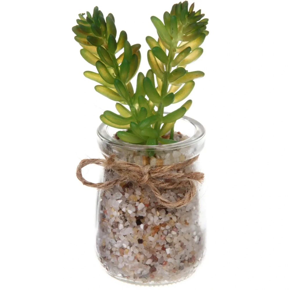 Цветок искусственный «Суккулент» 5,5*12см в стеклянном горшке