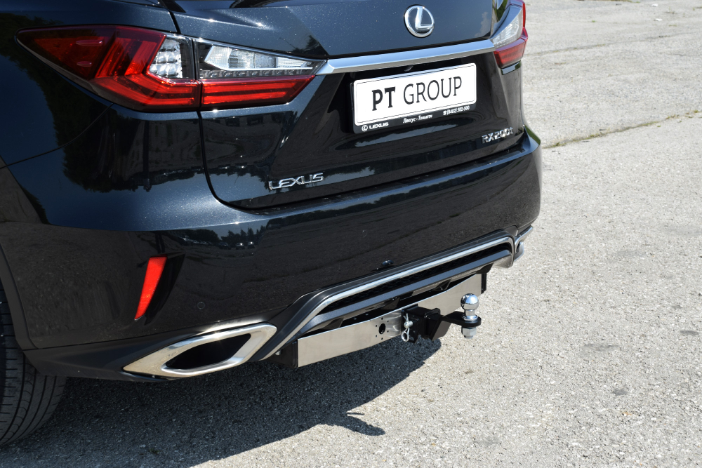 Фаркоп PT GROUP /съемный квадрат/ с нержавеющей накладкой для LEXUS RX (кроме Long) 2015-19/ F-Sport 2015-19(паспорт и сертификат в комплекте)(без электрики) арт.LRX-15-991124.00