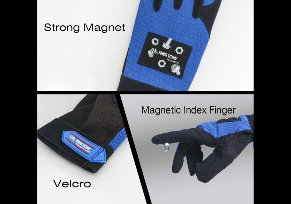 KING TONY (9TH45-XXL) Перчатки универсальные с магнитными вставками, размер XXL