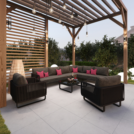 Лаунж зона угловая Ideal Patio БЕЛЛИСА модульная маренго