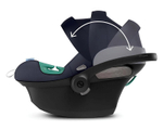Коляска 3 в 1 Cybex Priam IV Rosegold complete и автокресло Aton S2 i-Size Ocean Blue Cozy Beige