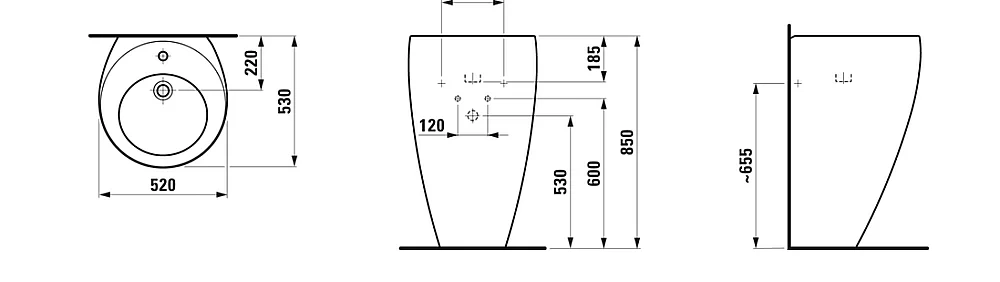 Раковина Laufen Alessi One 8.1197.2.400.104.1 белая