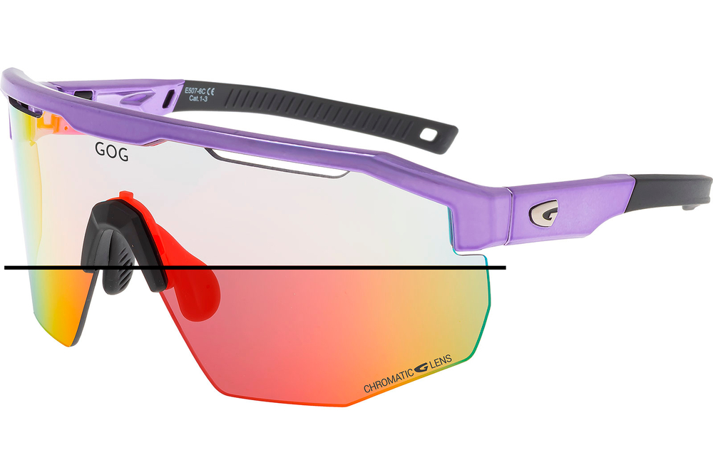 Спортивные очки с диоптриями GOG Argo C / Metallic Purple/Black / Reflex Red
