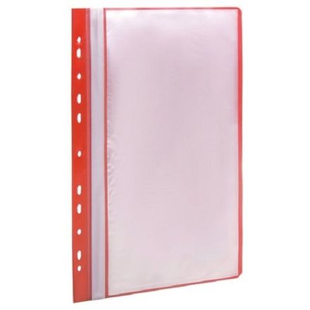 Папка с 10 вкладышами, Staff, 160мкм, корешок с перфорацией, красная