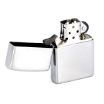 Зажигалка серебристая глянцевая Zippo с покрытием High Polish Chrome