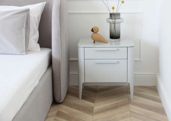 Тумба прикроватная Type 2 ящика ширина 50 см (светло-серый)