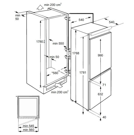 Встраиваемый холодильник LEX RBI 240.21 NF