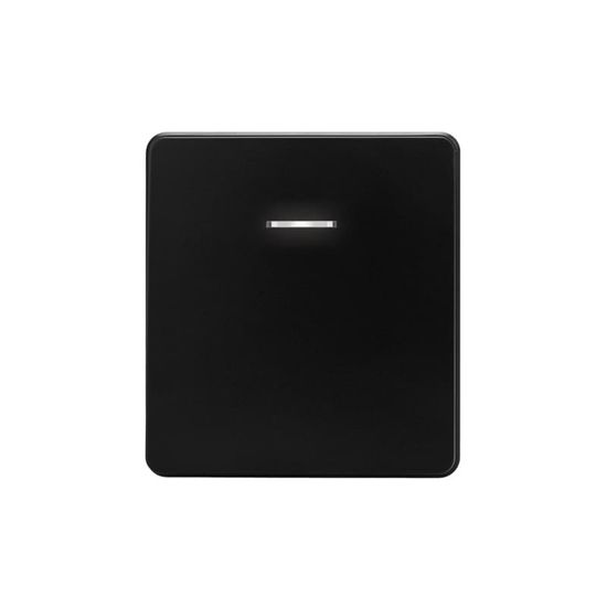 Выключатель ROUND 1 кл проходной (переключатель) с подсветкой 10А с/у оникс KRANZ