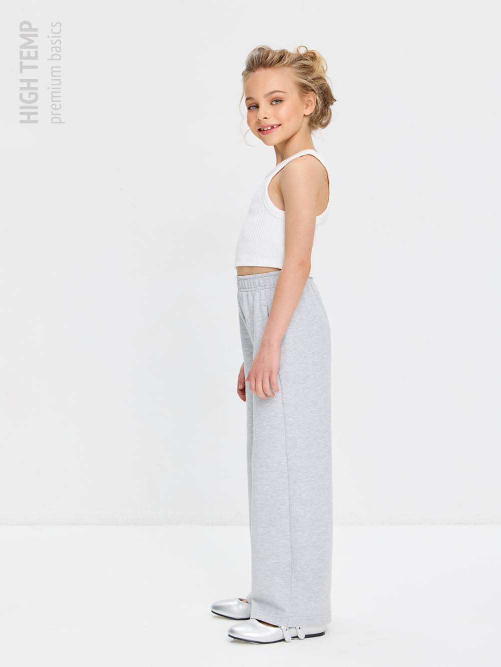 Брюки палаццо из футера