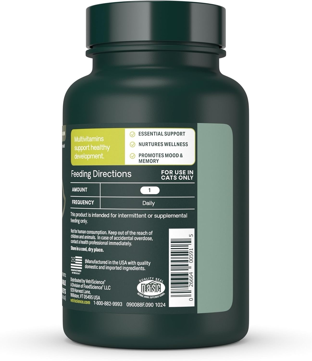 VetriScience Nu-Cat Multivitamin витамины для кошек, уп. 90 шт