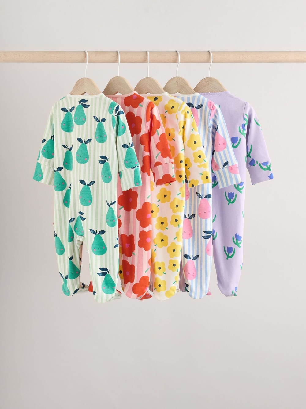 Комбинезон / Cлип для малышей Next E18-352, 5 шт., Зеленый, Красный, Желтый, Голубой, Светло-фиолетовый