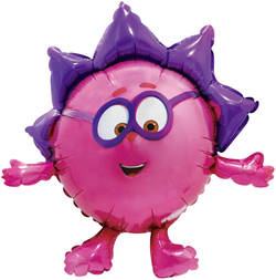 Шар (17''/43 см) Смешарики, Ежик на палочке