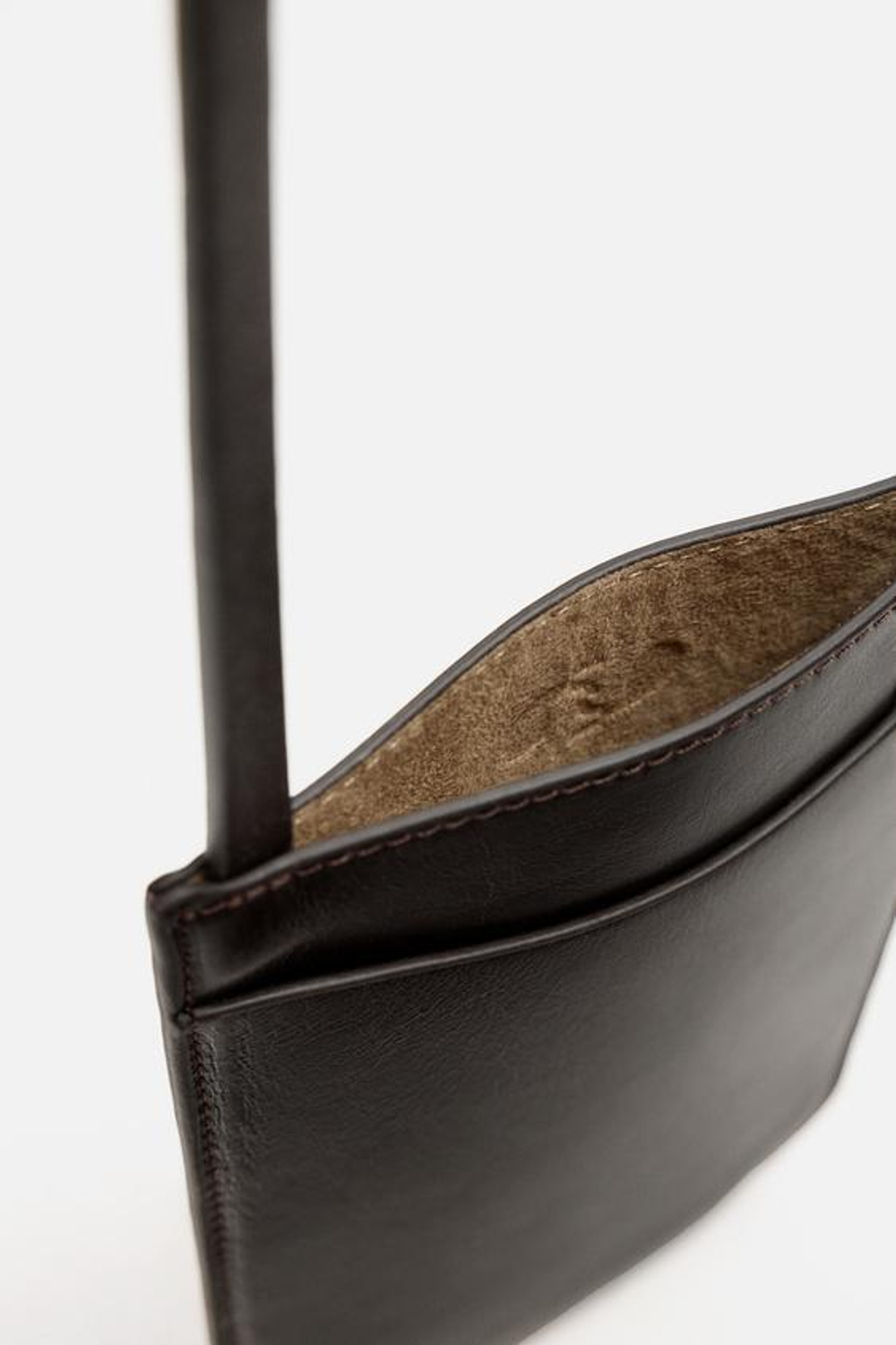 ZARA КОЖАНАЯ СУМКА ЧЕРЕЗ ПЛЕЧО, КОРИЧНЕВЫЙ