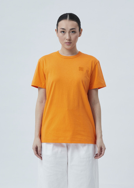 Женская футболка с вышивкой оранжевый р.XS