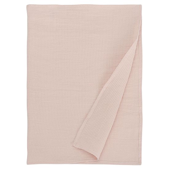 Набор из двух вафельных полотенец изо льна цвета пыльной розы из коллекции essential, 50х70 см