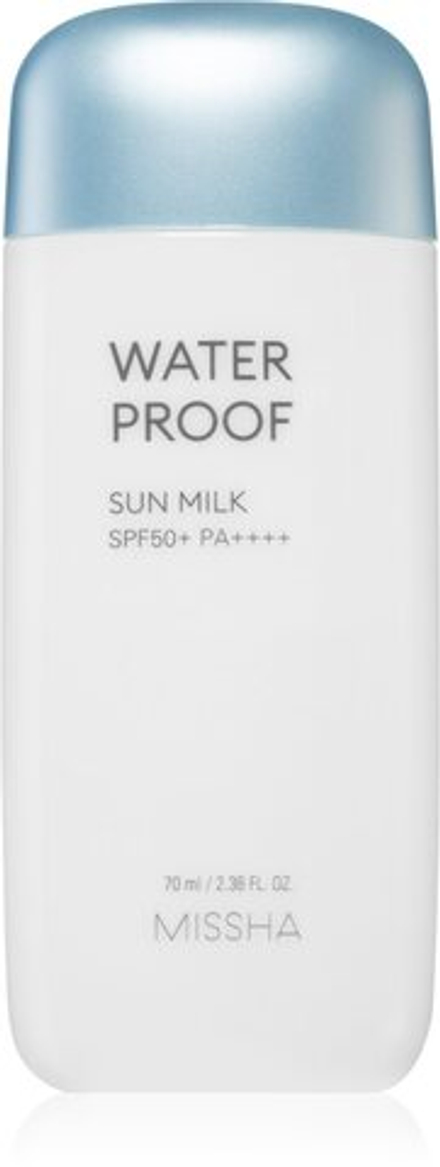 Missha All Around Safe Block Waterproof Sun Milk - водостойкий солнцезащитный лосьон SPF 50+ /   70  ml  / GTIN 8809747940974