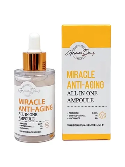 GRACE DAY - СЫВОРОТКА ДЛЯ ЛИЦА С МУЦИНОМ УЛИТКИ MIRACLE SNAIL ALL IN ONE AMPOULE, 50 МЛ.