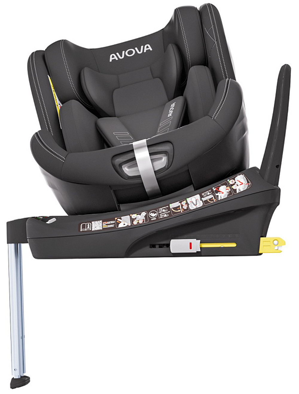 Автокресло Avova Swan Fix i-Size 0-1-2 (40-125 см, 0-25 кг) Pearl Black, черный