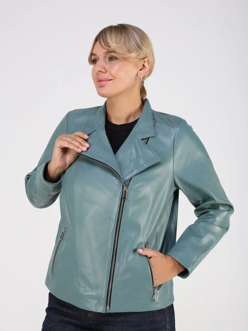 Кожаная куртка демисезонная косуха