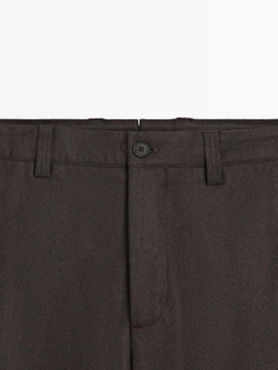 Massimo Dutti Брюки из шерстяной смеси Total Look, коричневый