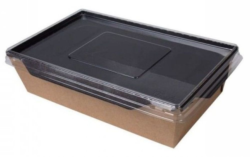 Упаковка салатник 800мл ЧЕРНЫЙ БЕЗ КРЫШКИ 207х127х55мм OSQ OpSalad 800 Black Edition (400шт/кор)