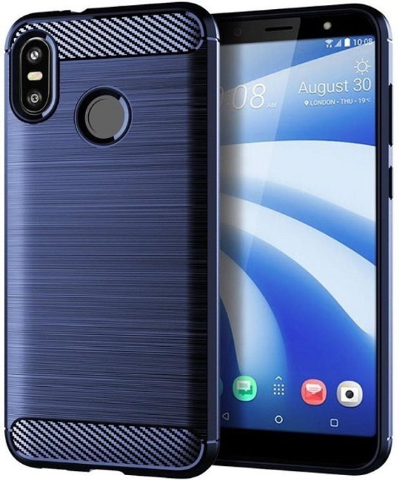 Чехол для HTC U12 Life цвет Blue (синий), серия Carbon от Caseport