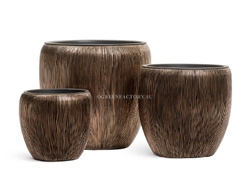 Кашпо TREEZ Effectory - серия Wow - Конус-Чаша - Тёмное матовое золото