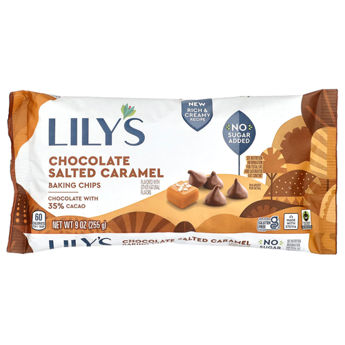 Lily's Sweets, Чипсы для выпечки, шоколад с соленой карамелью, 255 г (9 унций)