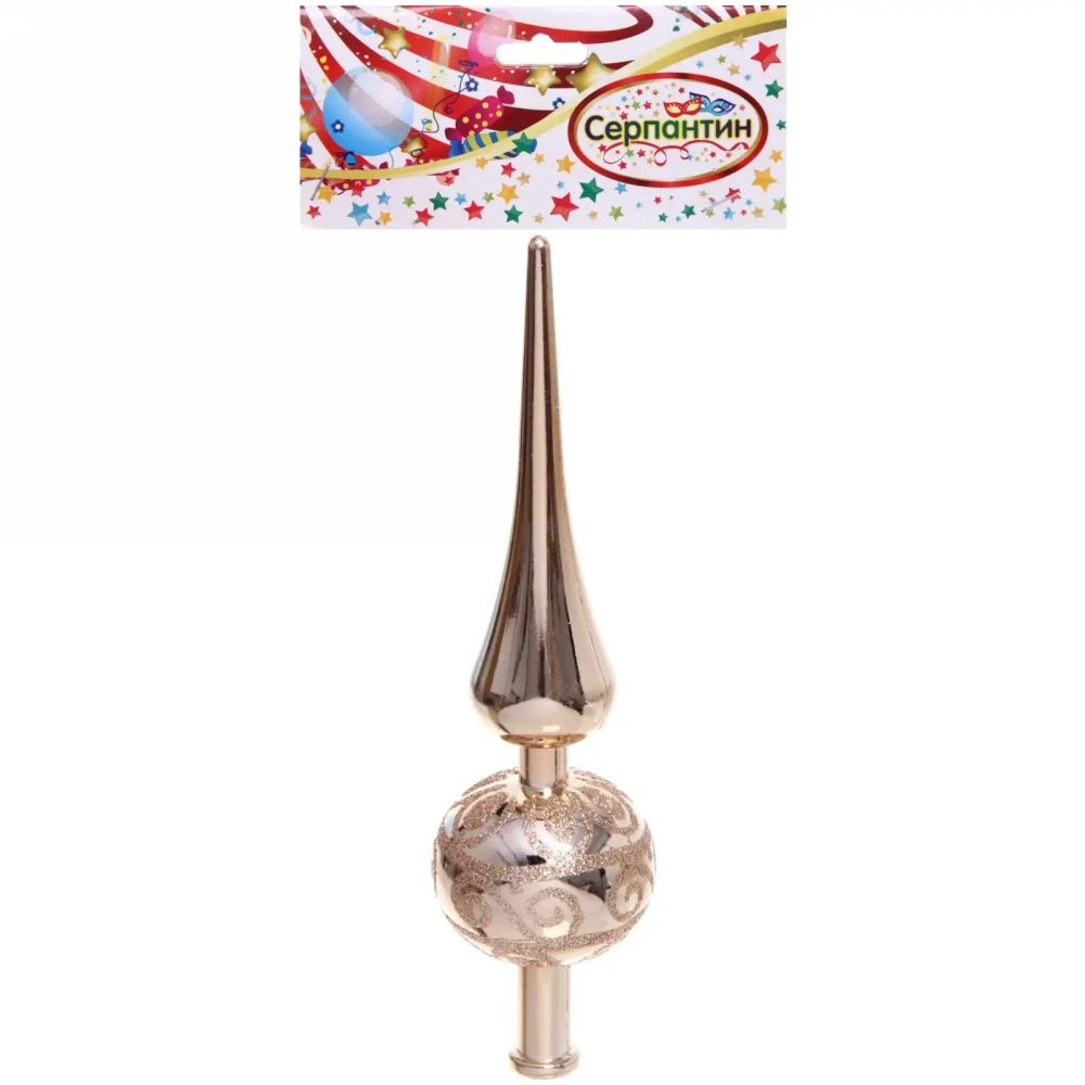 Верхушка на ёлку 23 см «Волшебный узор», Шампань