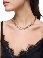 Колье "Blue big soul thorn" Silver