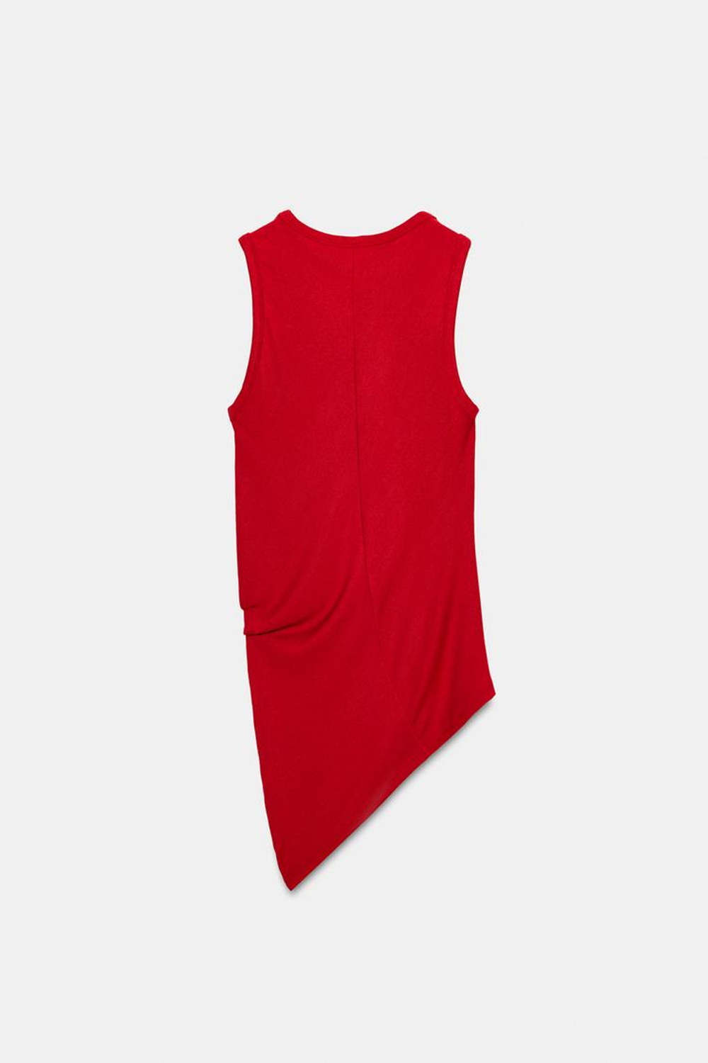 ZARA ДРАПИРОВАННЫЙ ТОП БЕЗ РУКАВОВ, КРАСНЫЙ