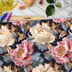 Ткань премиум таффета фантазийный розарий