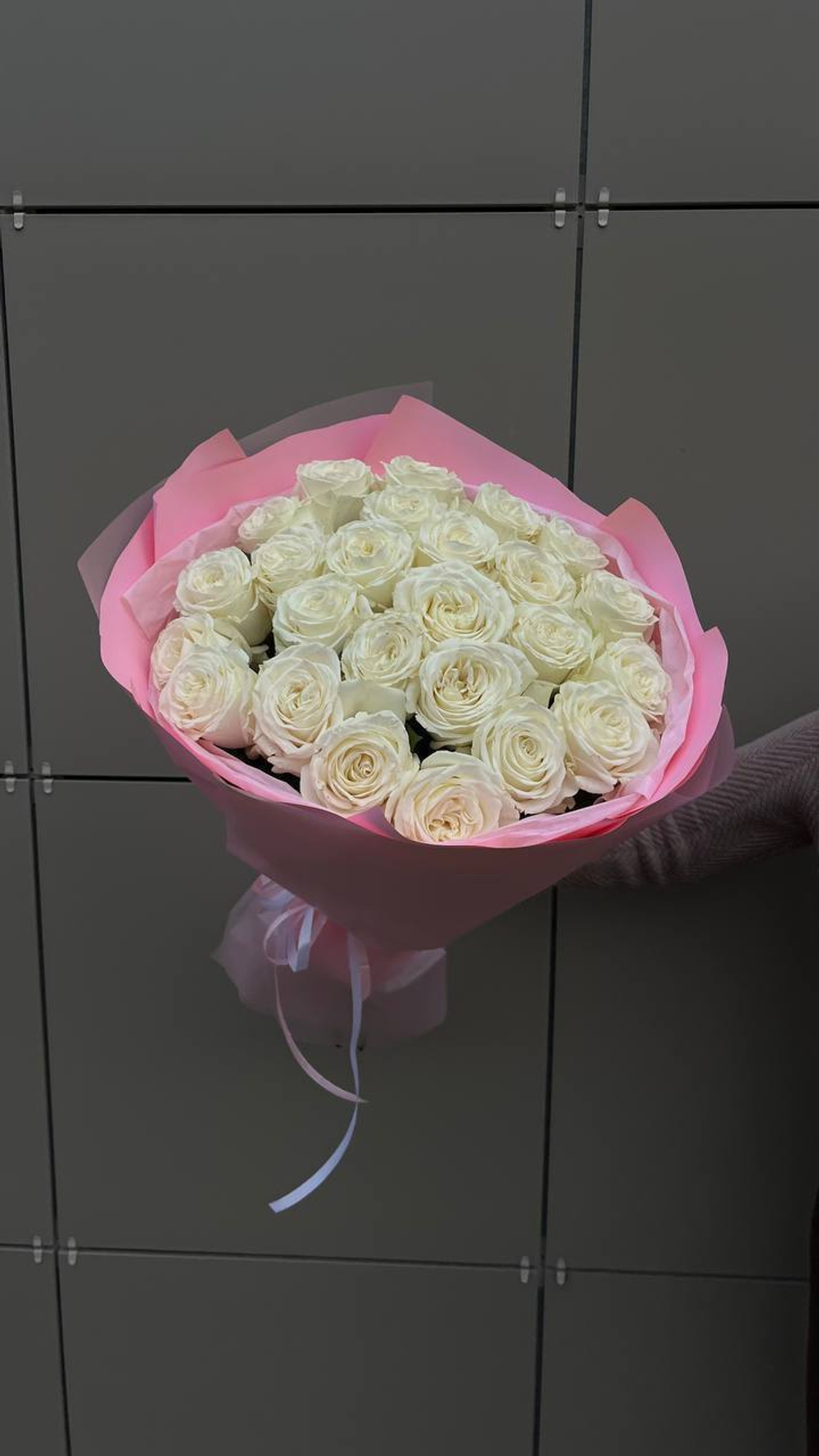 Белоснежная пионовидная роза