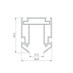 Профиль для втапливания магнитного трека Vaes VECTOR ST, длина 2 м, для натяжного потолка.