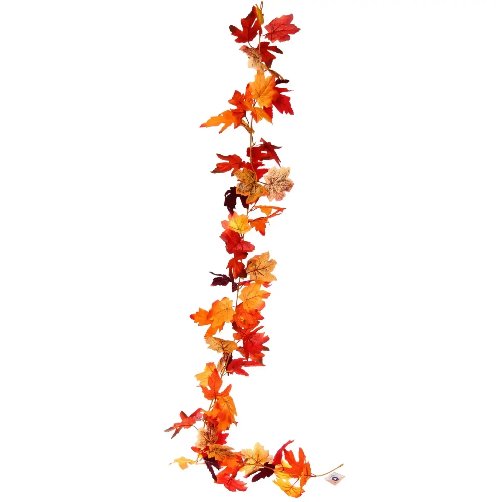 Лиана искусственная «Green garden» 170см клен, цвет оранжево-красный