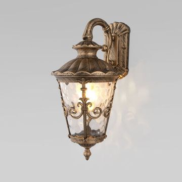 Уличный настенный светильник 1*Е27 Diadema D чёрное золото Elektrostandard