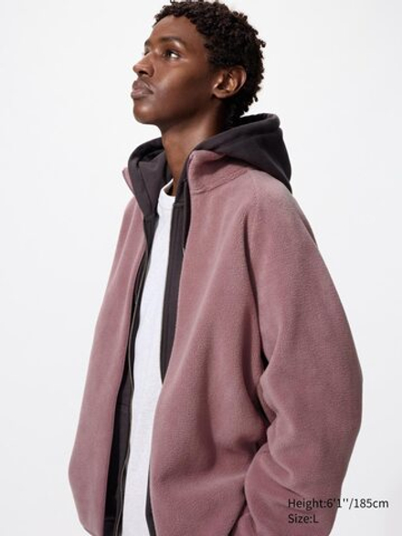 UNIQLO Флисовая куртка на молнии, фиолетовый