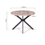 Стол круглый Vegas раздвижной (100+40) дуб эндгрейн