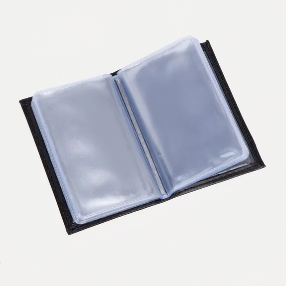 Визитница без застёжки, 18 листов, цвет чёрный