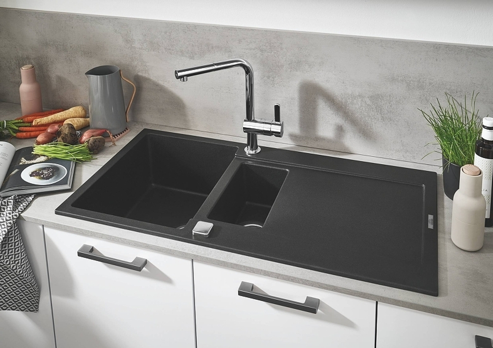 Кухонная мойка Grohe K500 100 31646AP0 Черный гранит