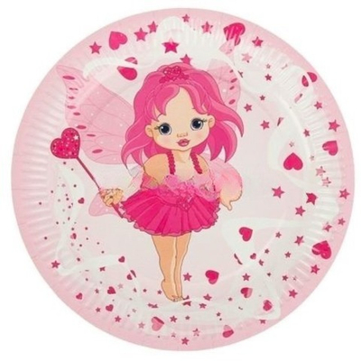 Тарелка картонная d-230 ламинированная "Маленькая фея" (100/1000 шт.) Фабрика Посуды