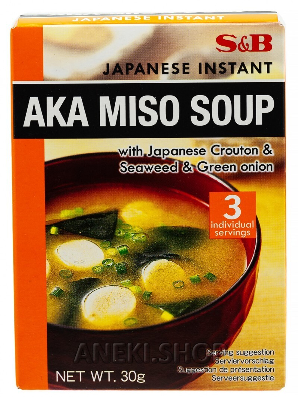Суп соленый быстрого приготовления 3 порции 30 г Aka Miso S&B