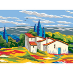 "Горная деревушка"-6295 канва с рисунком