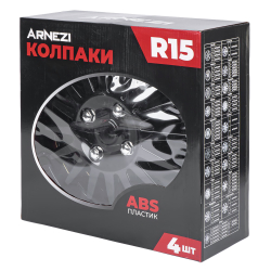 Колпаки R15 Orion 4шт (черно-красные) ABS-пластик ARNEZI A0702076