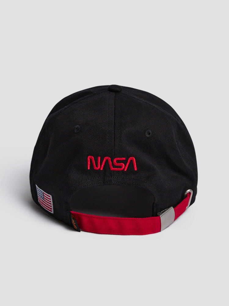 Бейсболка Alpha Industries Nasa Worm Logo Cap Black