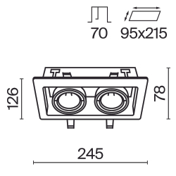 Встраиваемый светильник Technical DL008-2-02-W