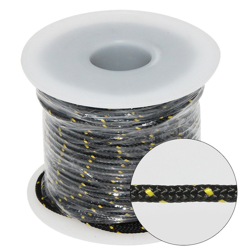 Шпагат полипропиленовый, 2,5 мм х 20 м, черный с желтой маркирующей нитью (10260132)