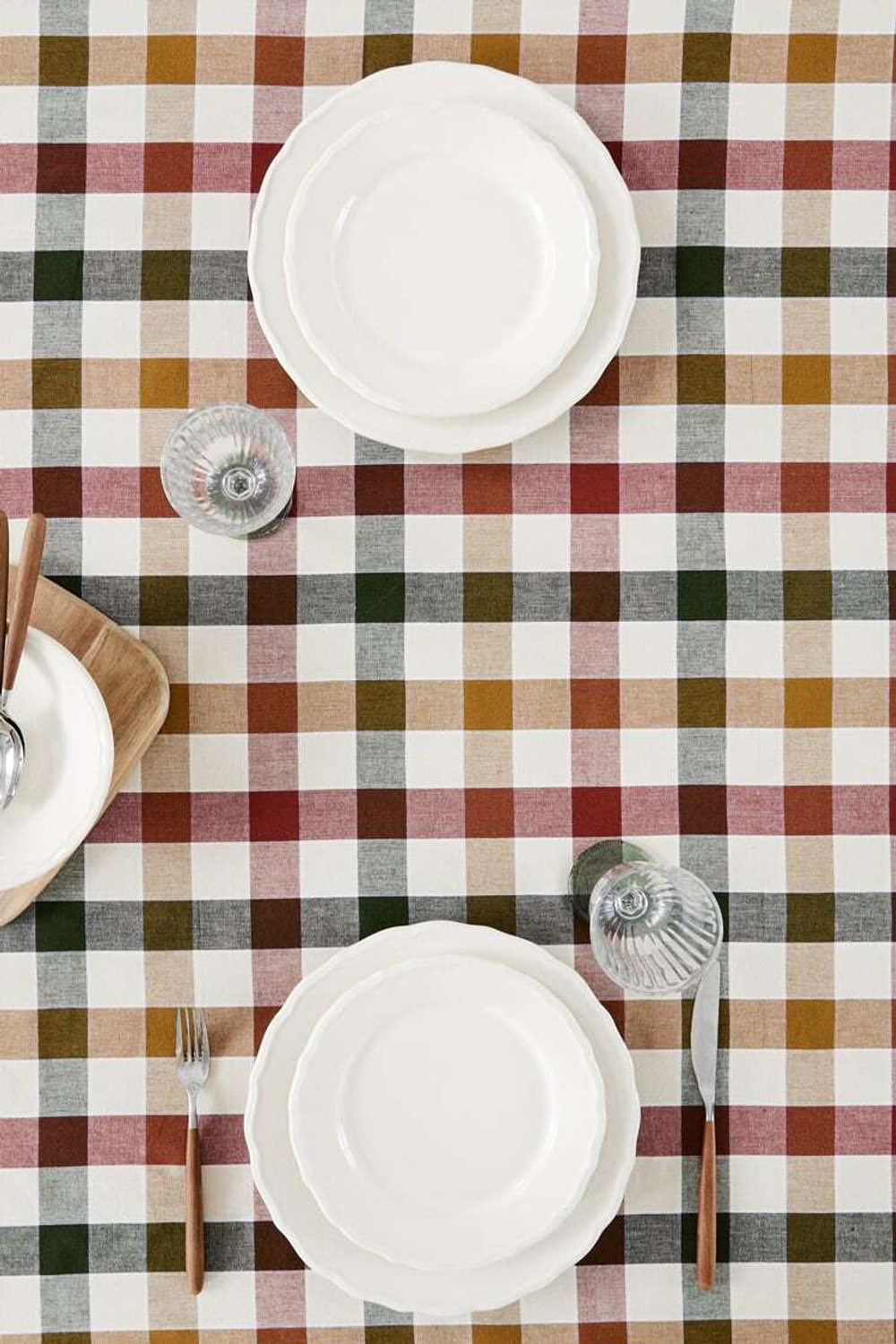 ZARA HOME СКАТЕРТЬ В КЛЕТКУ ИЗ КРАШЕНЫХ НИТОК, ЗЕЛЕНЫЙ