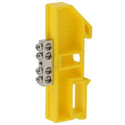 Шина ЭРА NO-222-89-1 PE земля на DIN-изоляторе ШНИ-6х9-4 никелированная Д-Желтый | Шины N, PE, PEN